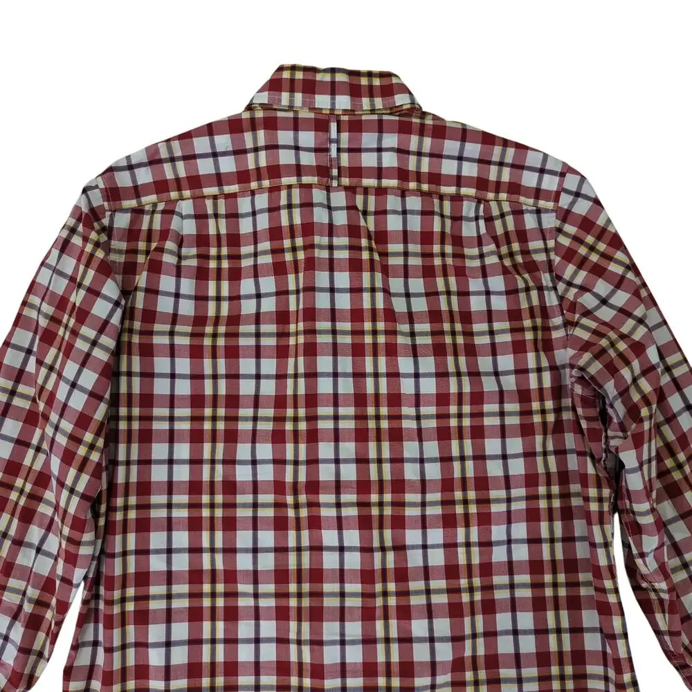 Banana Republic Soft Wash Shirt Red Plaid Button-down Oxford Mens Medium 15-15.5